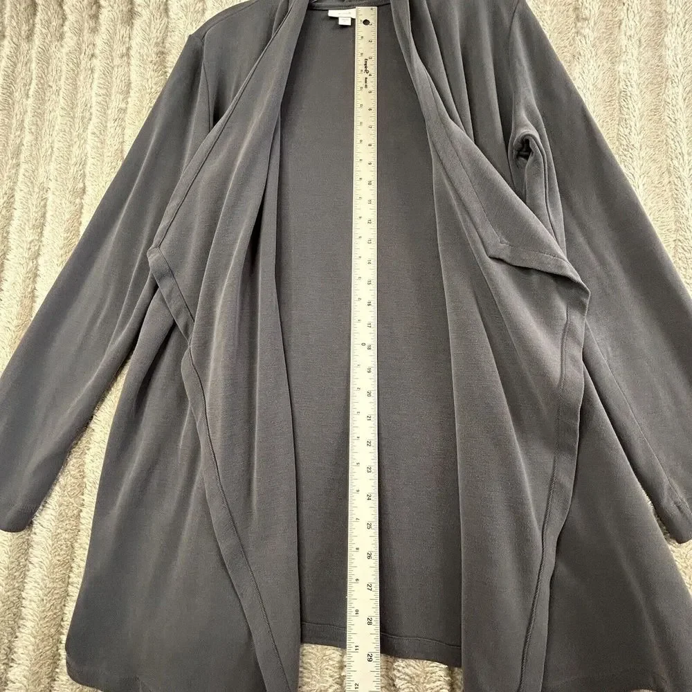 Purejill Womens Open Front Loose‎ Cardigan Size Medium Gray